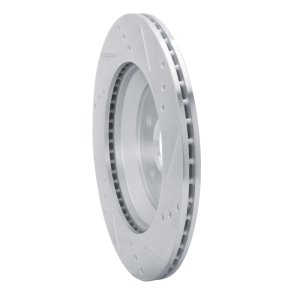 Subaru Crosstrek Brake Rotor (1) - Rear Left - R1 Concepts - Drilled & Slotted - Silver - `19-`23